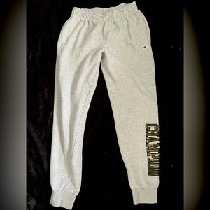Gray Champion sweatpants.